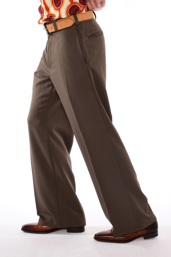 1930s/40s wide leg trousers - brown check 