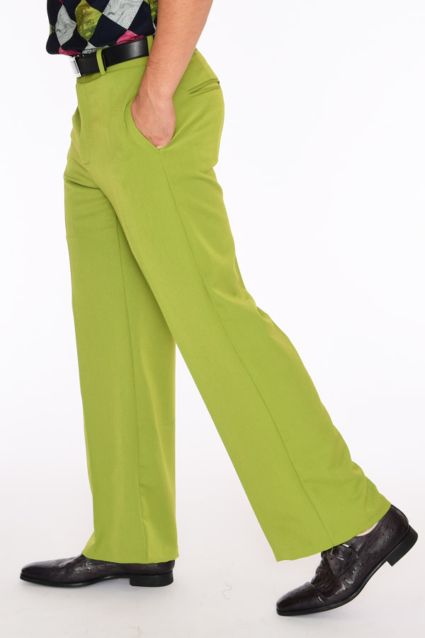 Buy Neon Green Polo Neck Straight Kurta With Pants And Organza Dupatta by  Designer ITRH Online at Ogaan.com